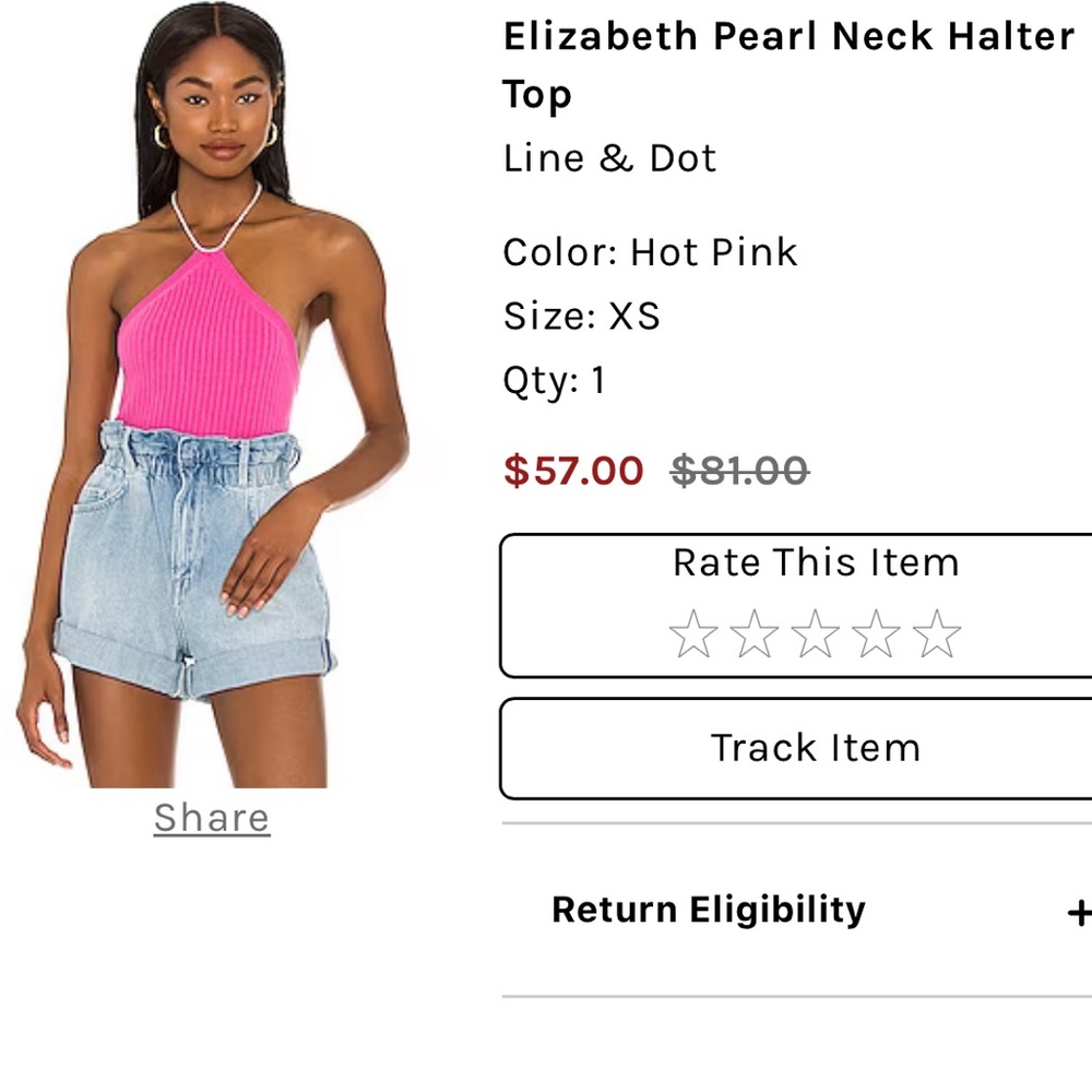 Revolve Line & Dot Elizabeth Pearl Halter Top